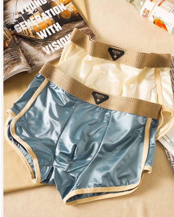 Men's Cool Generation Satin Ice Silk Mid-Rise Boxer Pants Knitted Underwear