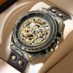 Buy FNGEEN A275 Men Luxury Retro Mechanical Watch Online at Best Price in Bangladesh With premium Lather box - Image 9