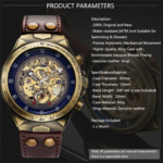 Buy FNGEEN A275 Men Luxury Retro Mechanical Watch Online at Best Price in Bangladesh With premium Lather box - Image 11