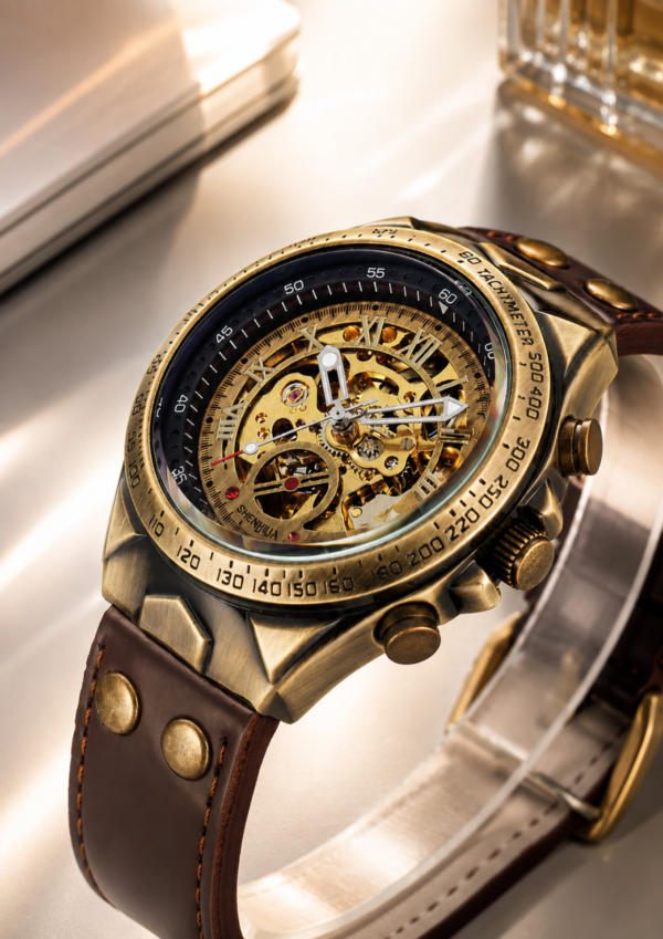 Buy FNGEEN A275 Men Luxury Retro Mechanical Watch Online at Best Price in Bangladesh With premium Lather box